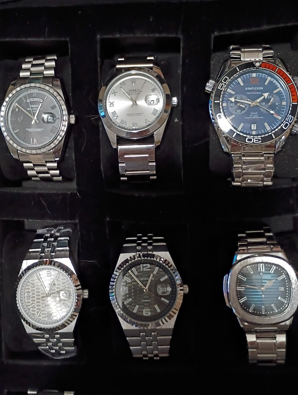 Assorted Men's Stainless Steel Wristwatch Collection - Green Accents.29 All new